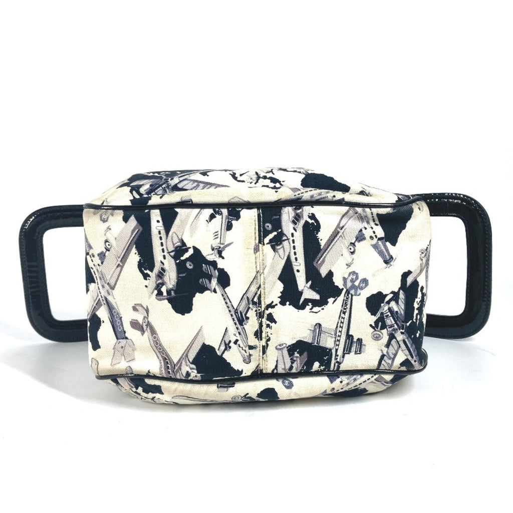 Chanel Black White Canvas Handbag