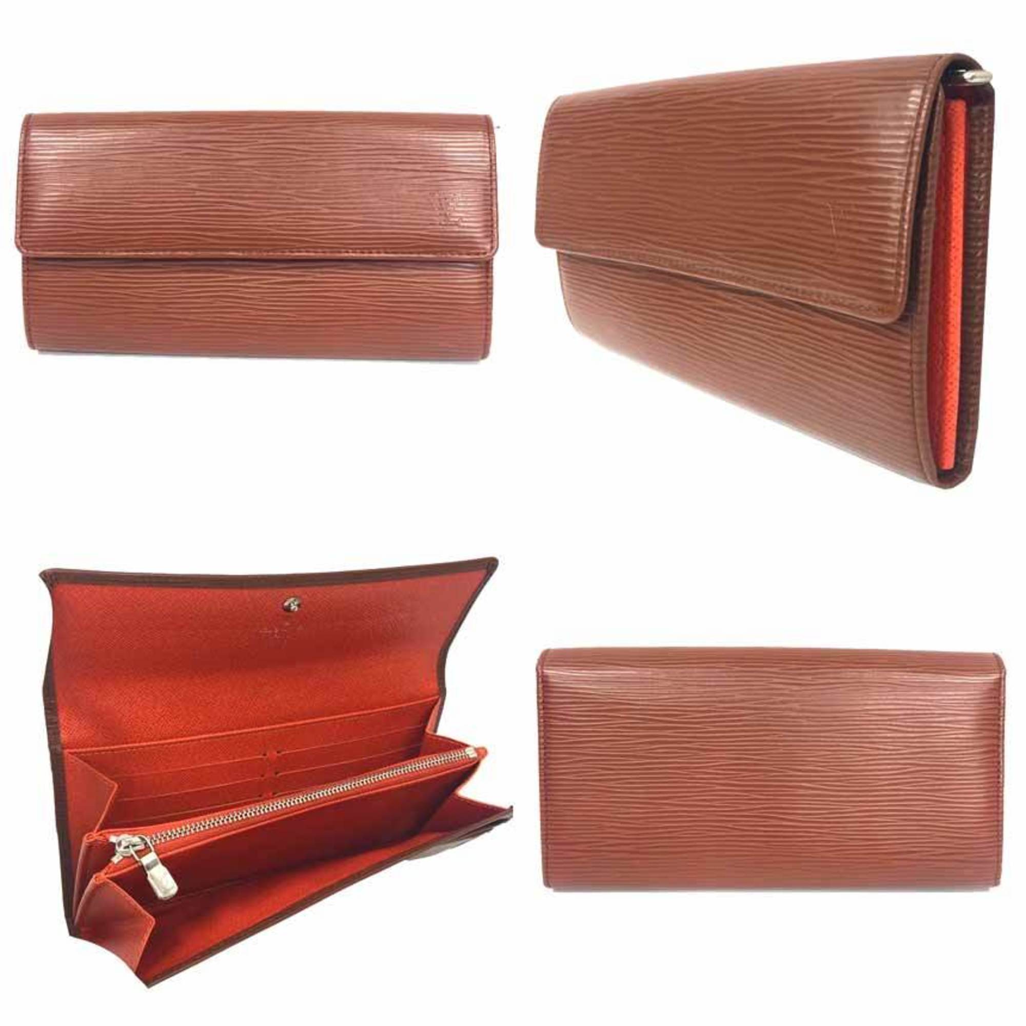 Louis Vuitton Cacao Leather Long Wallet