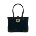 Gucci Black Canvas Leather Handbag Tote Bag (Pre-Owned)