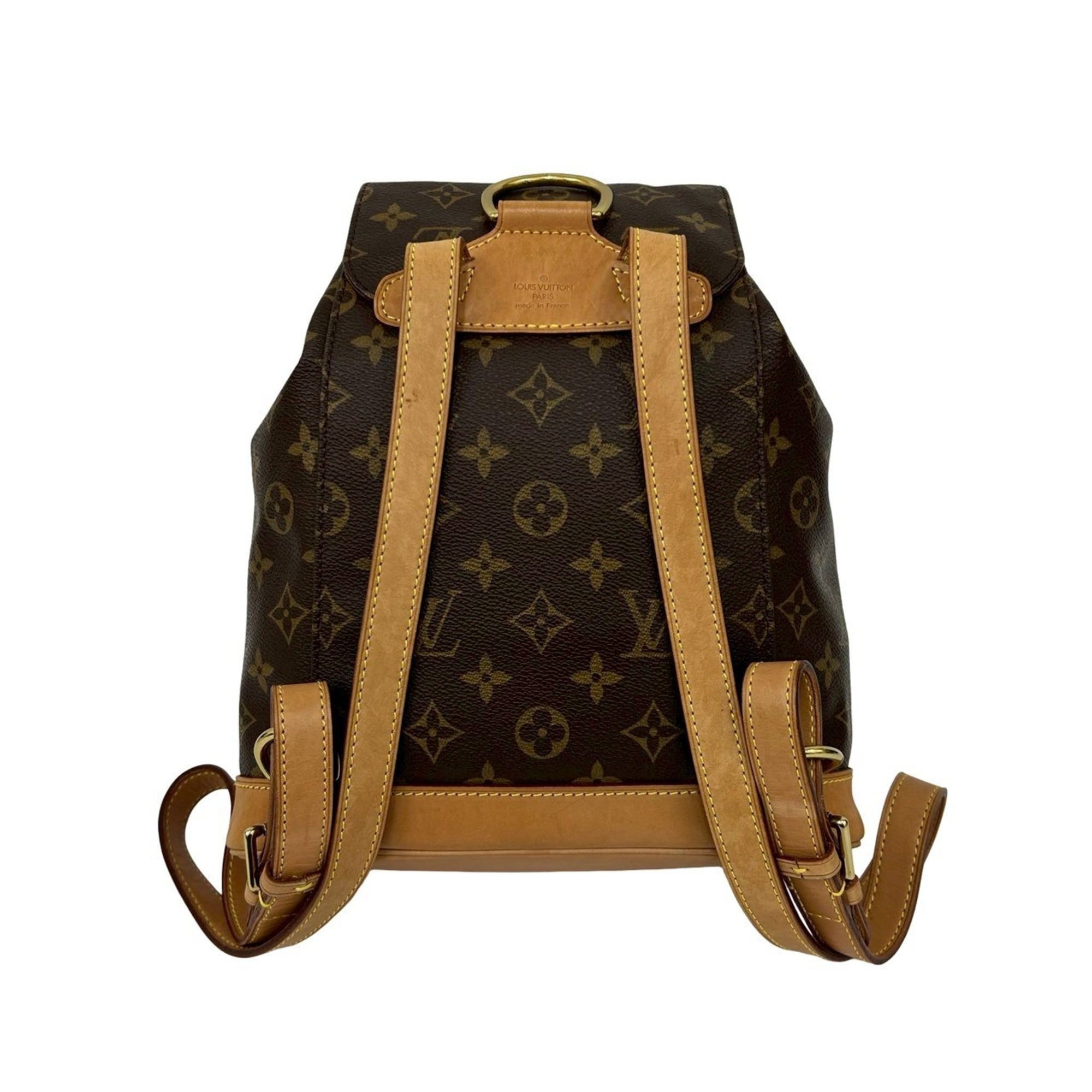 Louis Vuitton Brown Leather Pvc Backpack