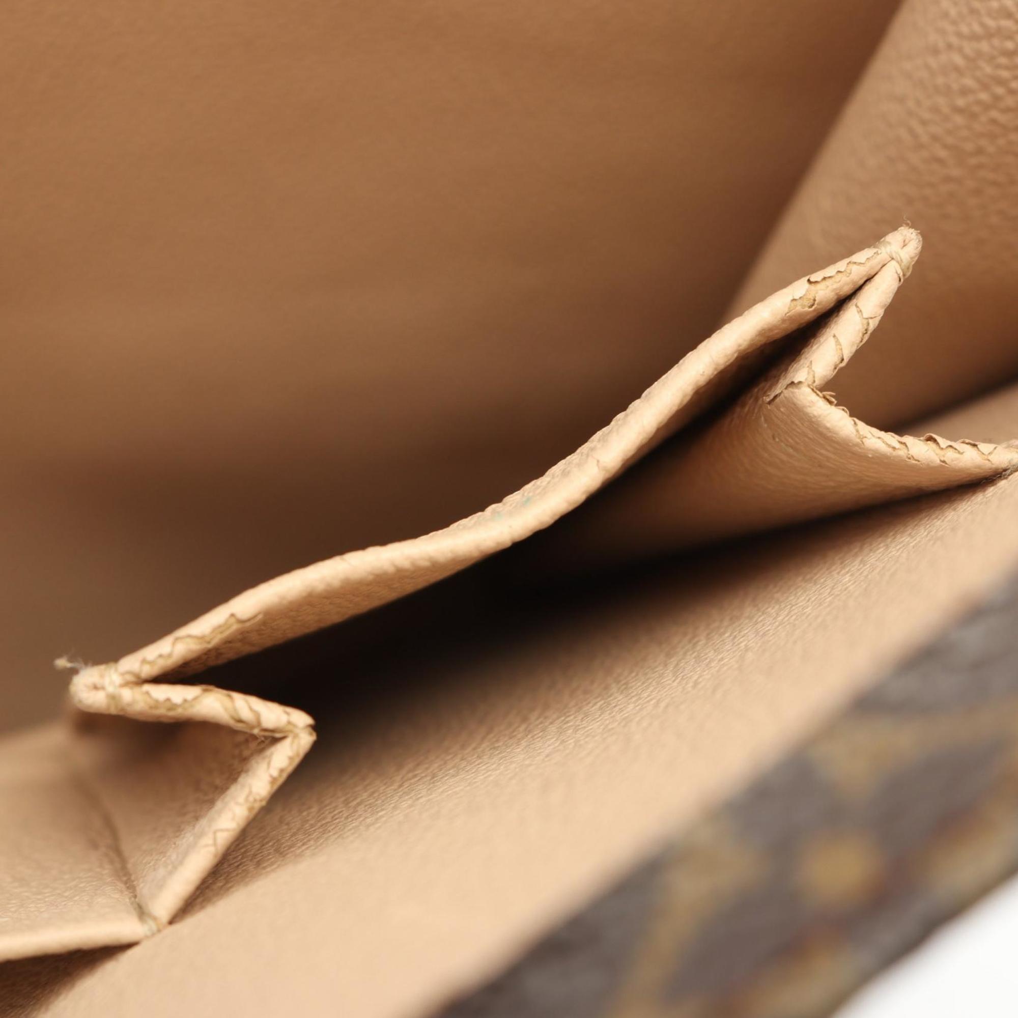 Louis Vuitton Brown Coated Canvas Leather Handbag Tote Bag