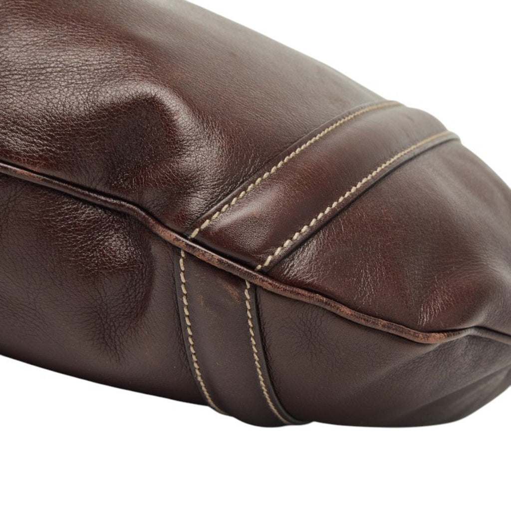 Gucci Brown Leather Shoulder Bag (Pre-Owned)