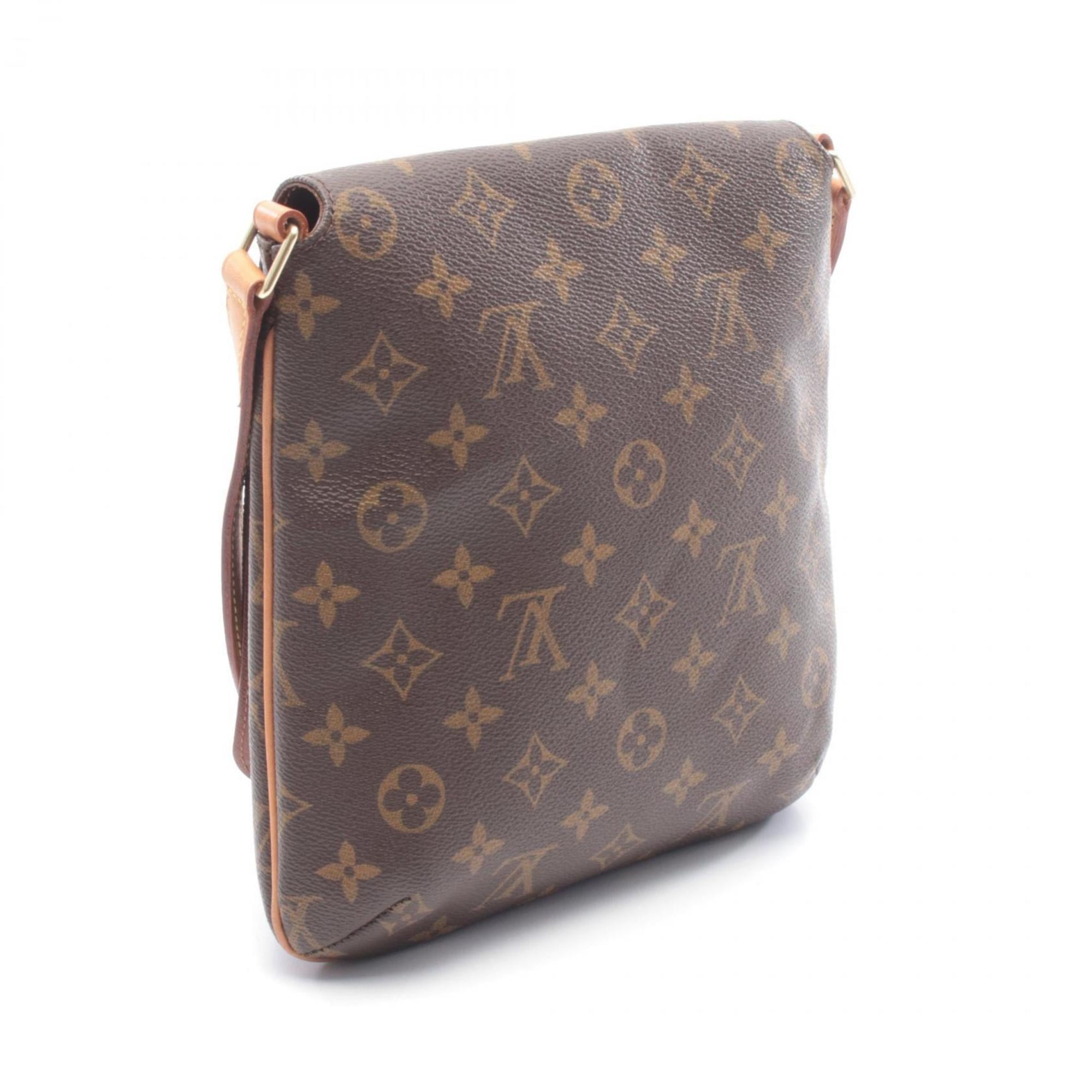 Louis Vuitton Brown Coated Canvas Leather Handbag Shoulder Bag