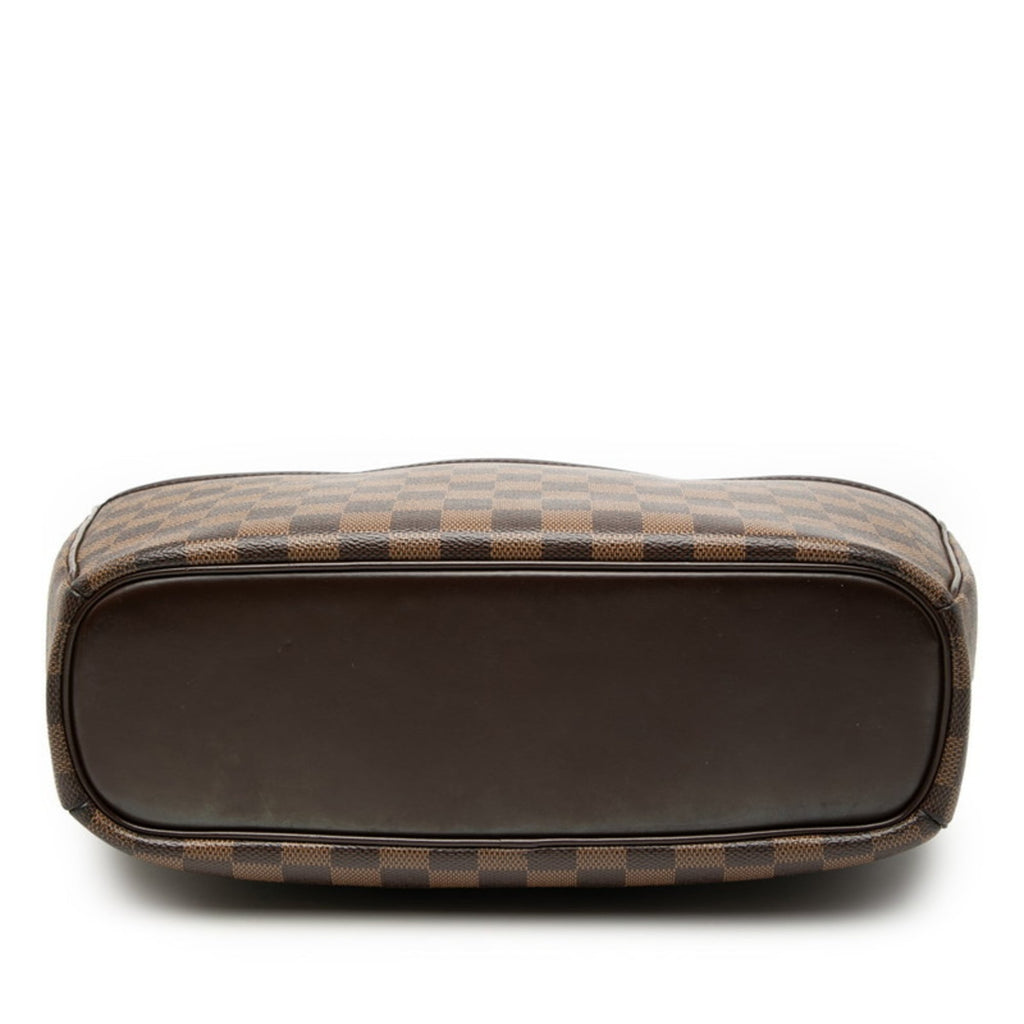 Louis Vuitton Brown Damier Canvas Leather Handbag