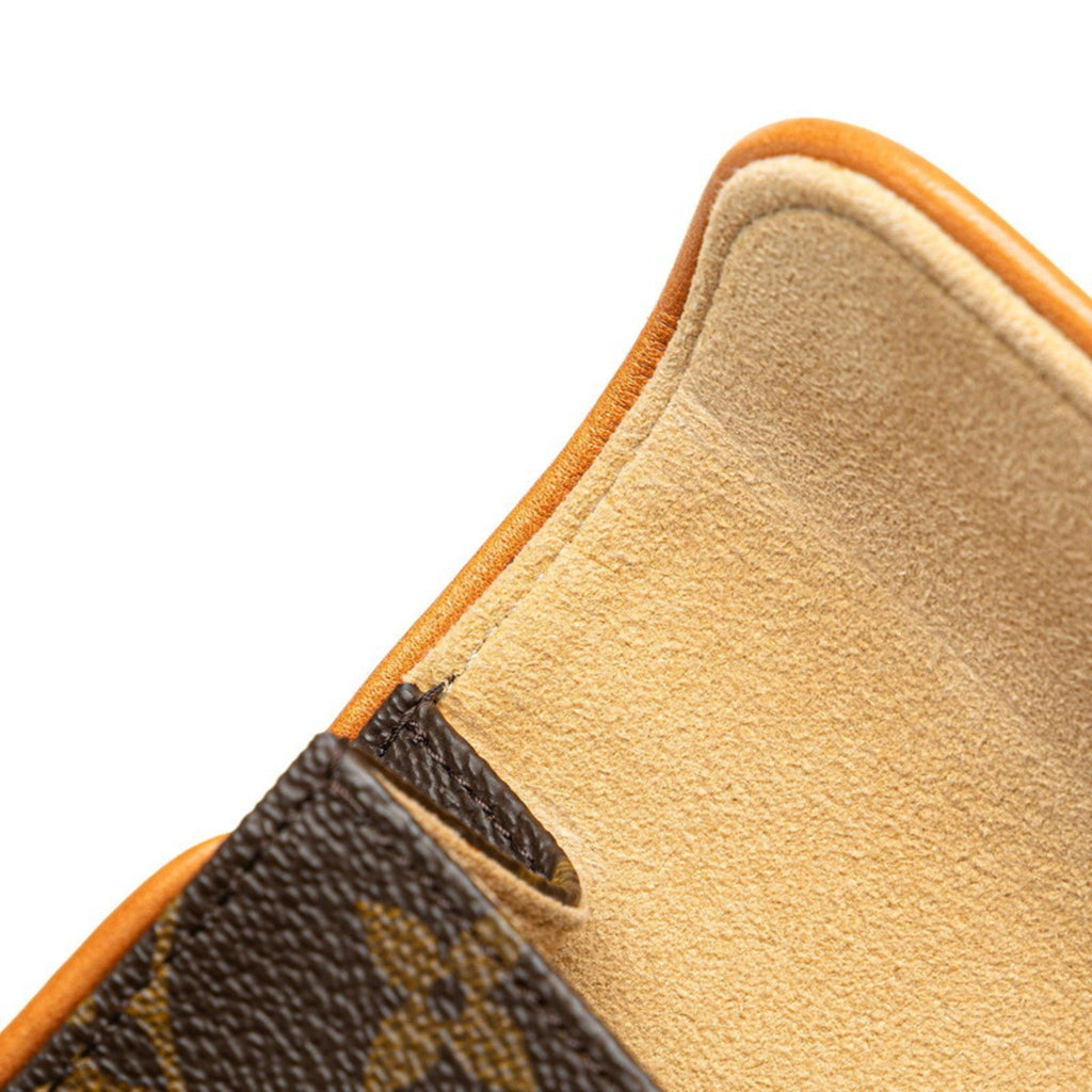 Louis Vuitton Brown Pvc Leather Pochette Sling Bag