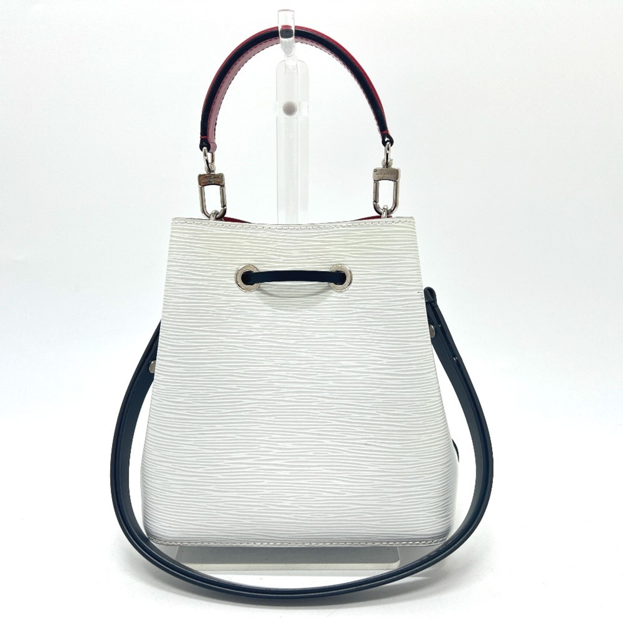 Louis Vuitton Black Red Color Tricolor White Epi Leather Shoulder Bag