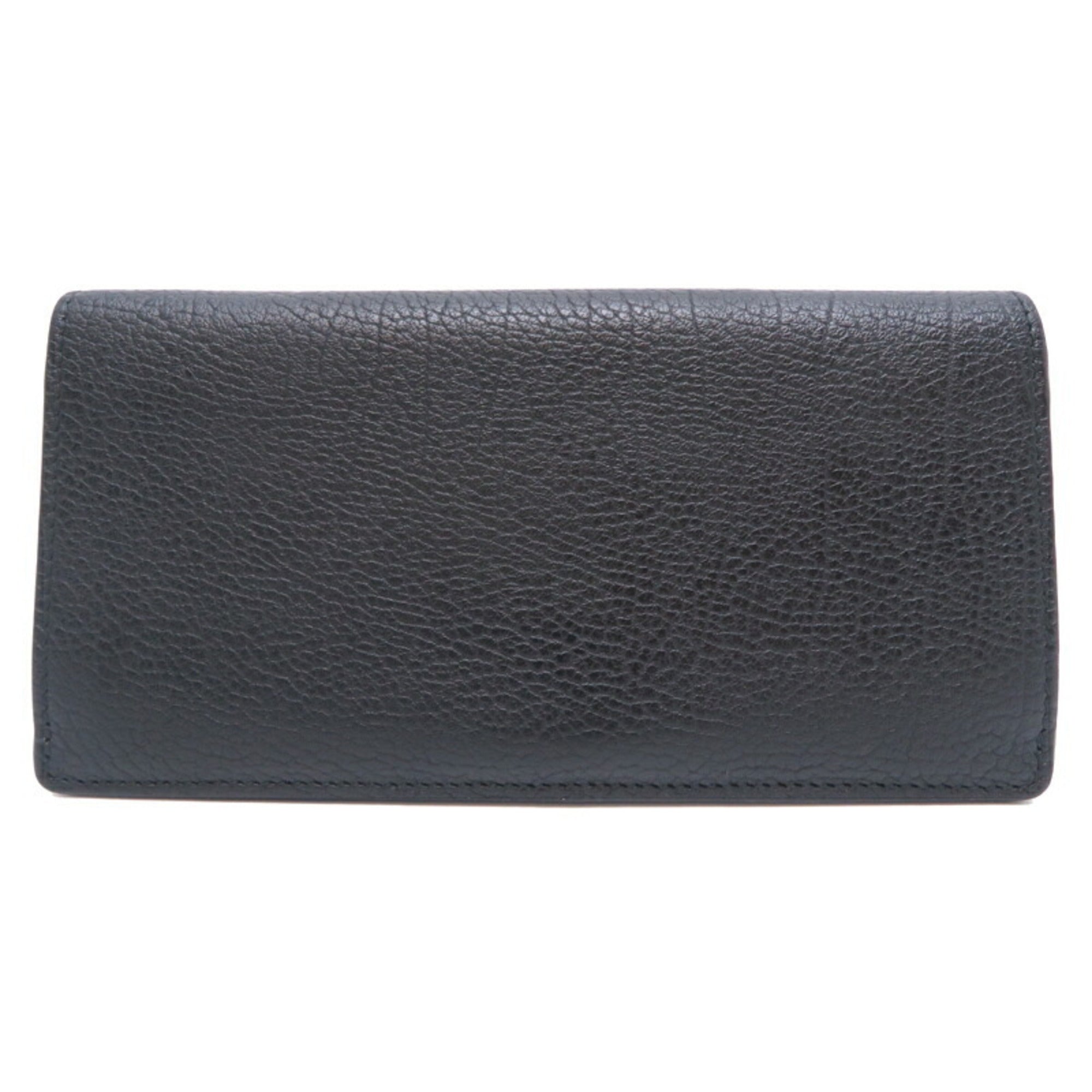 Burberry Black Leather Long Wallet (Bi-Fold)