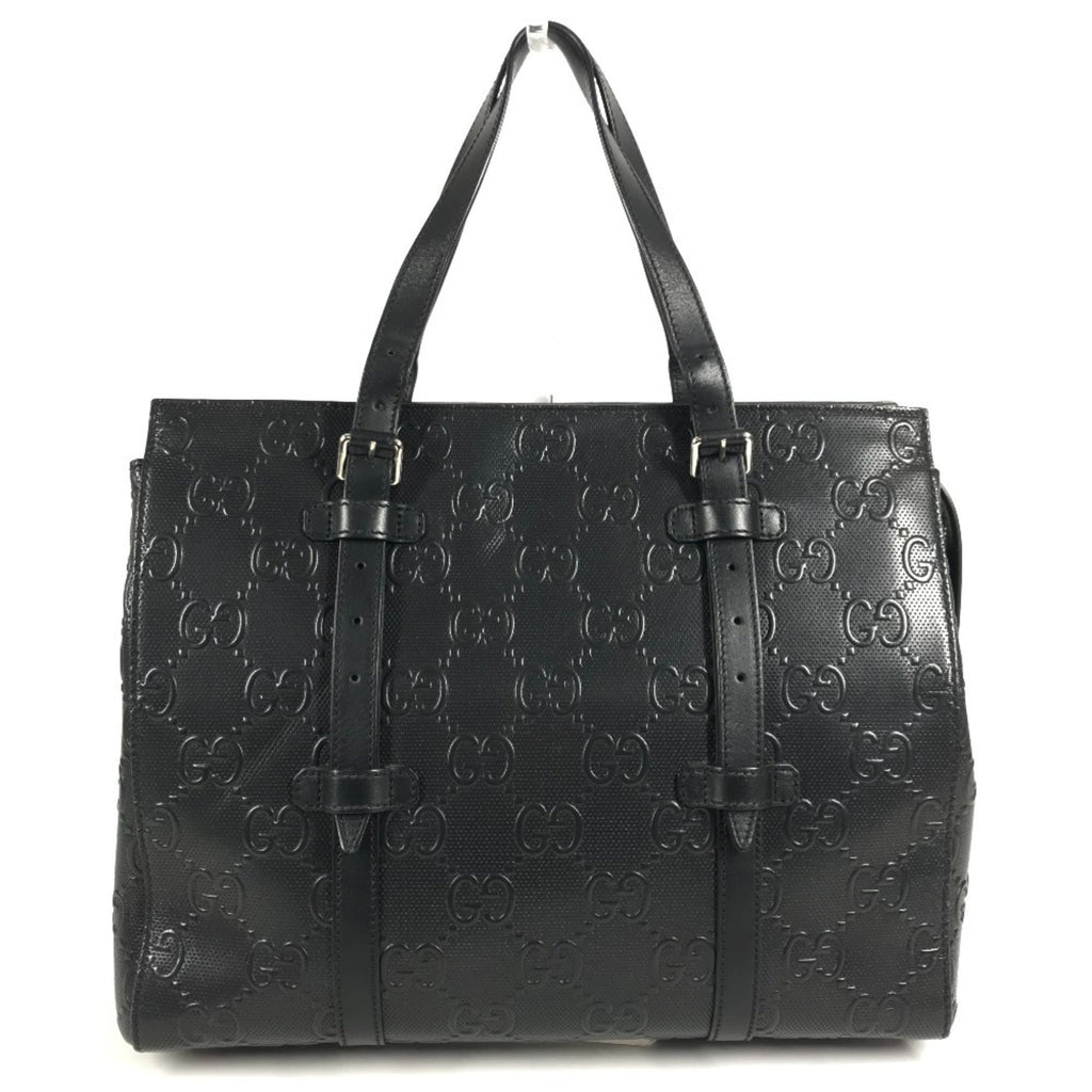 Gucci Black Leather Shoulder Bag Tote Bag (Pre-Owned)