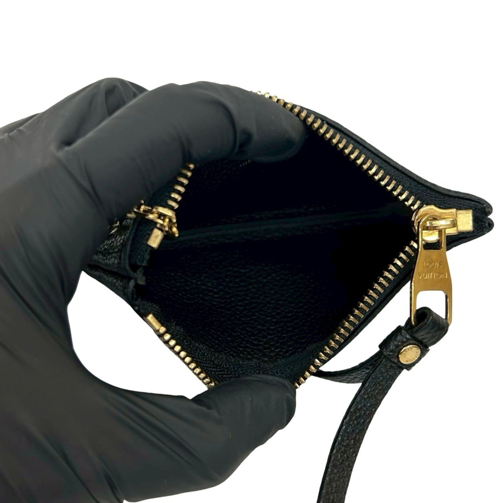Louis Vuitton Black Leather Coin Purse/Coin Case