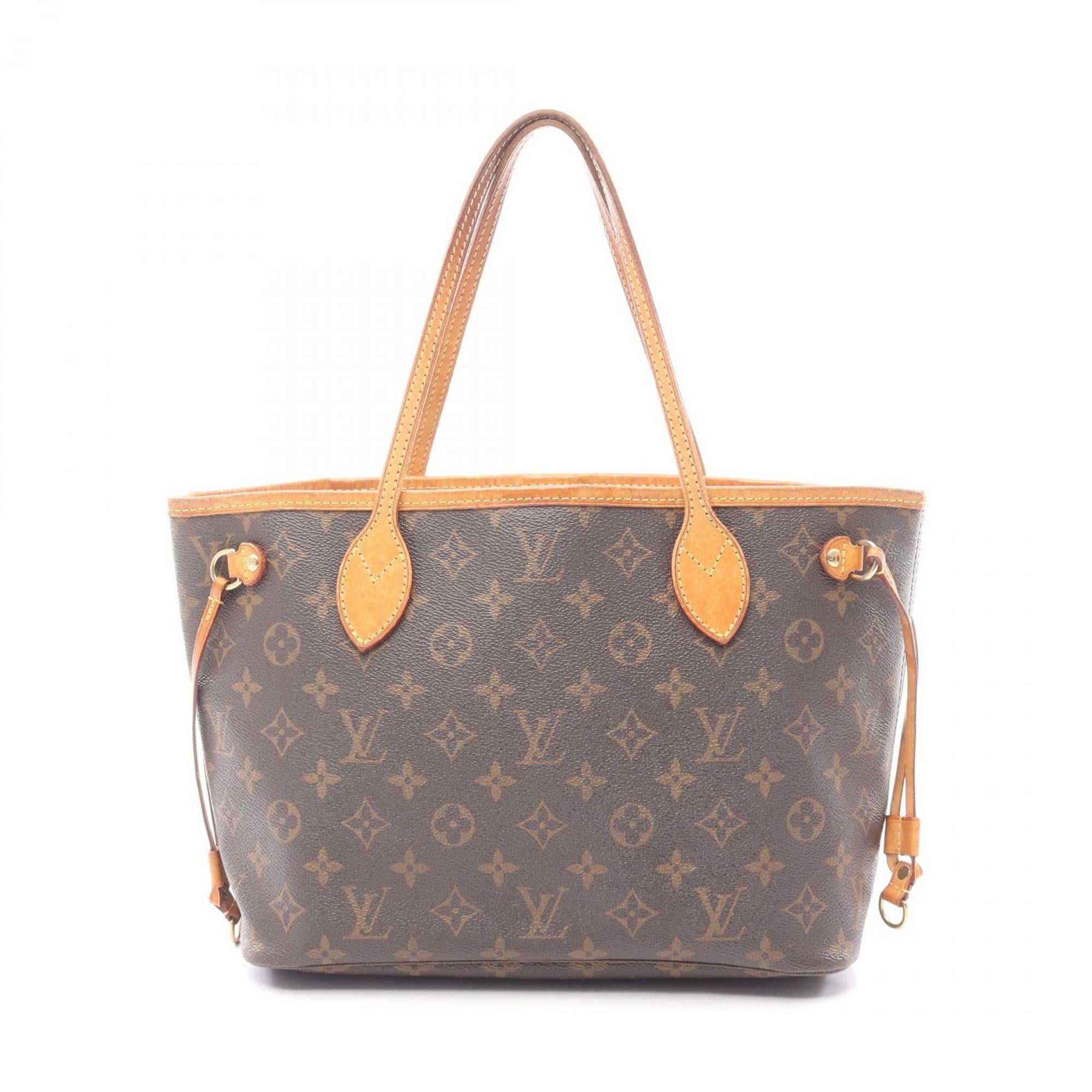 Louis Vuitton Brown Monogram Coated Canvas Leather Handbag Tote Bag