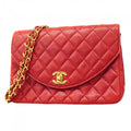 Chanel Red Color Leather Shoulder Bag