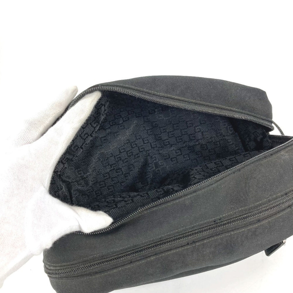 Gucci Black Canvas Leather Clutch Bag Pouch (Pre-Owned)