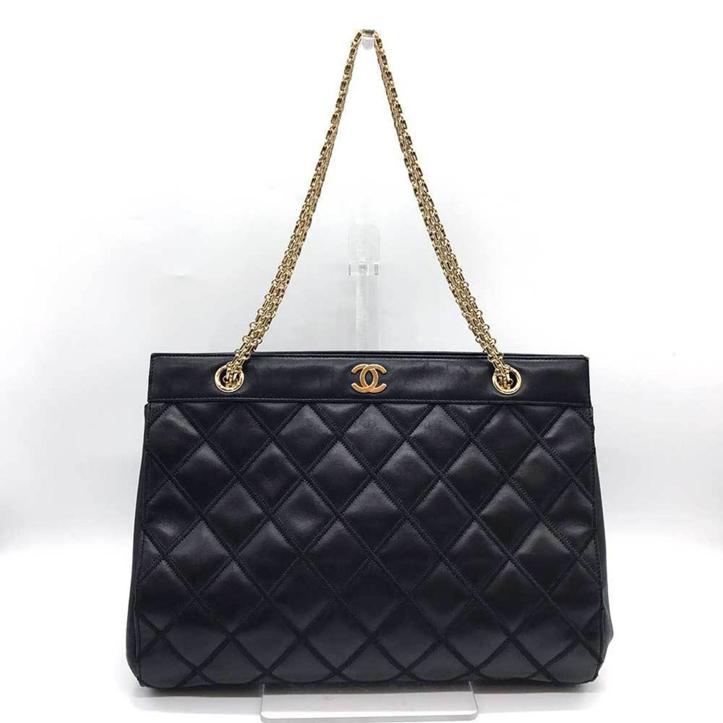 Chanel Black Leather Tote Bag