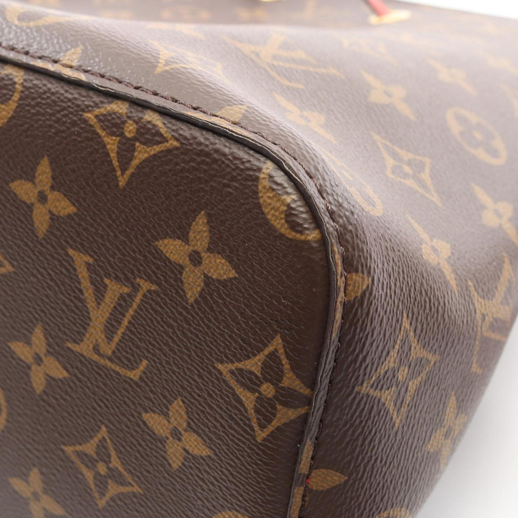 Louis Vuitton Brown Coquelicots Monogram Red Color Coated Canvas Leather Handbag Shoulder Bag
