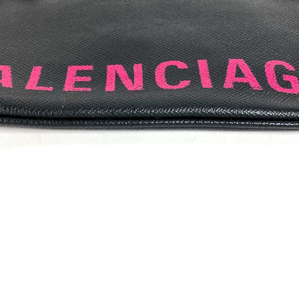 Balenciaga Black Pink Leather Clutch Bag Hand