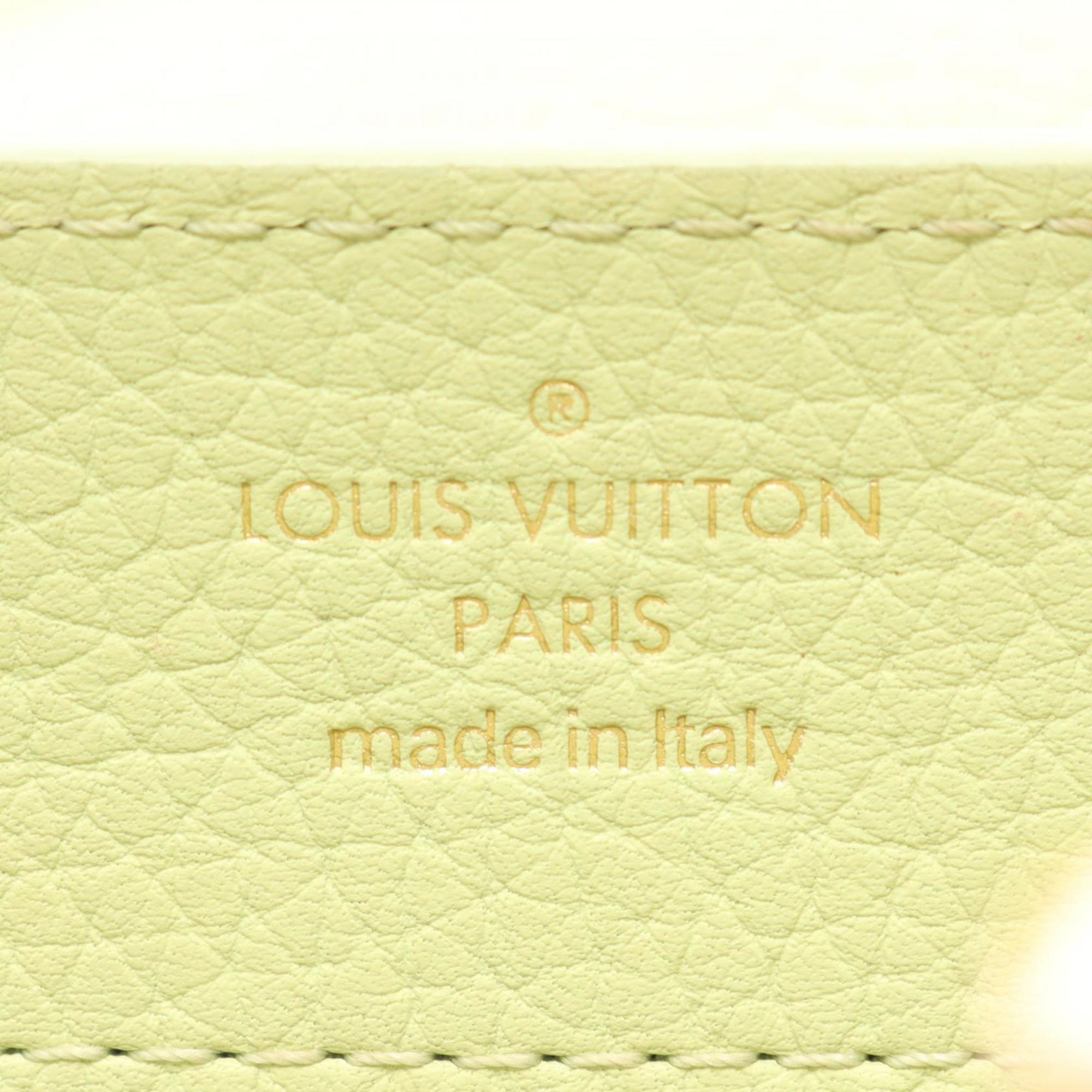 Louis Vuitton Green White Leather Handbag