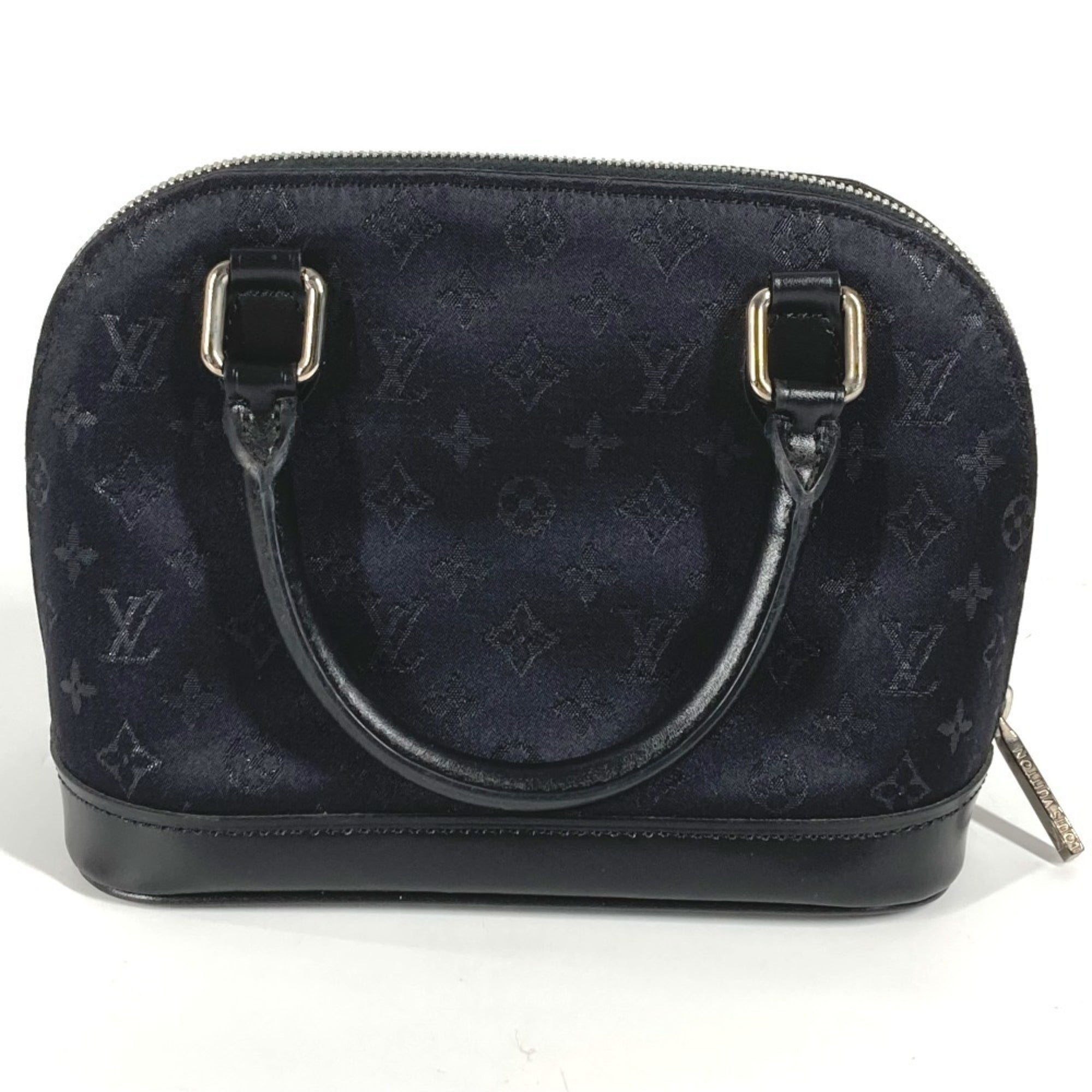 Louis Vuitton Black Noir Satin Leather Handbag