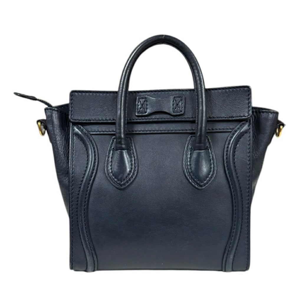 Celine Navy Leather Shoulder Bag