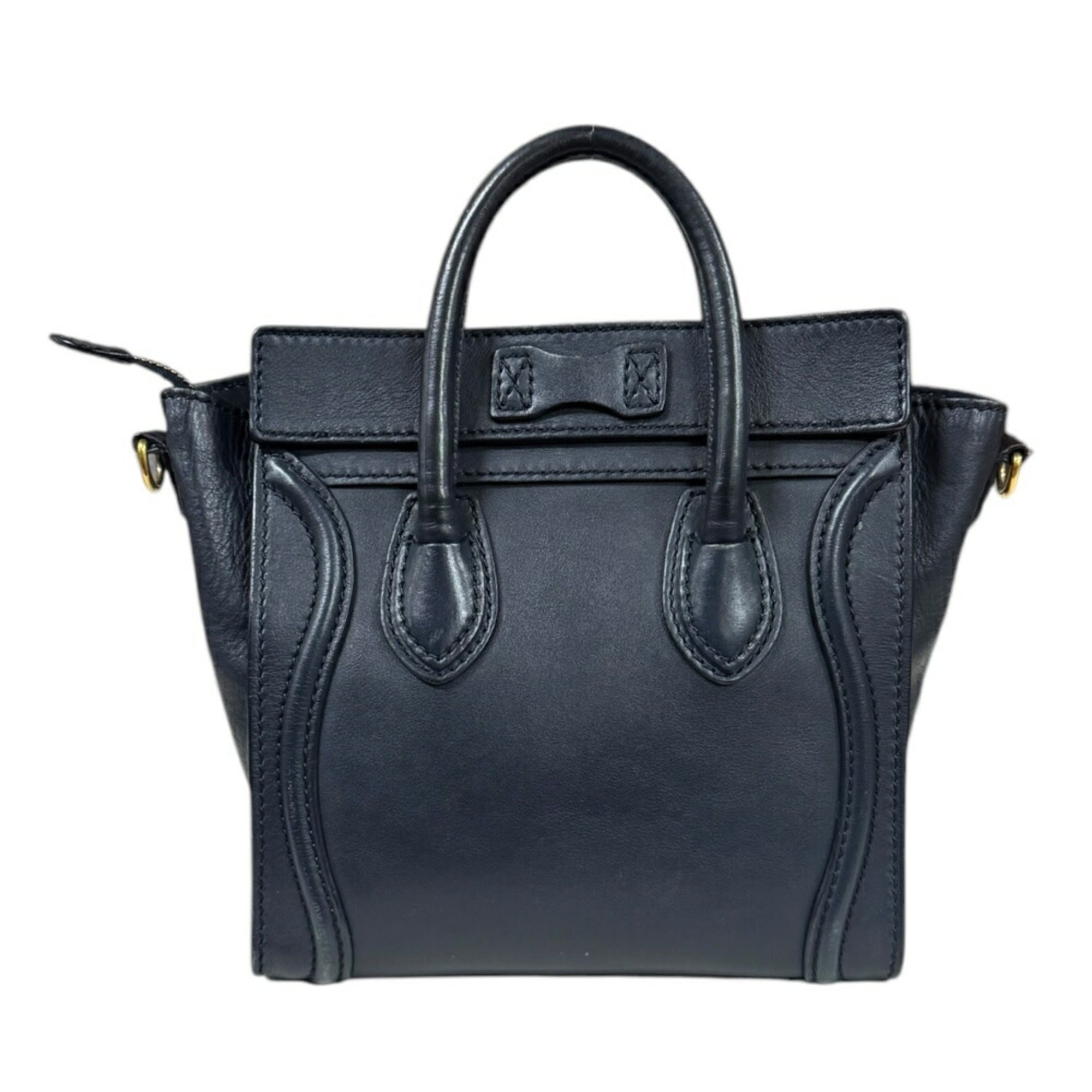 Celine Navy Leather Shoulder Bag