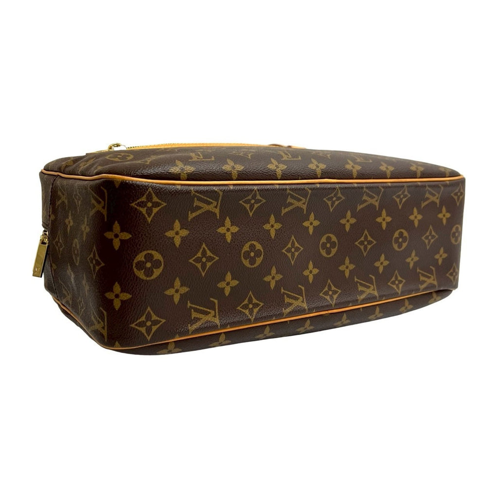 Louis Vuitton Brown Leather Pvc Shoulder Bag Tote Bag