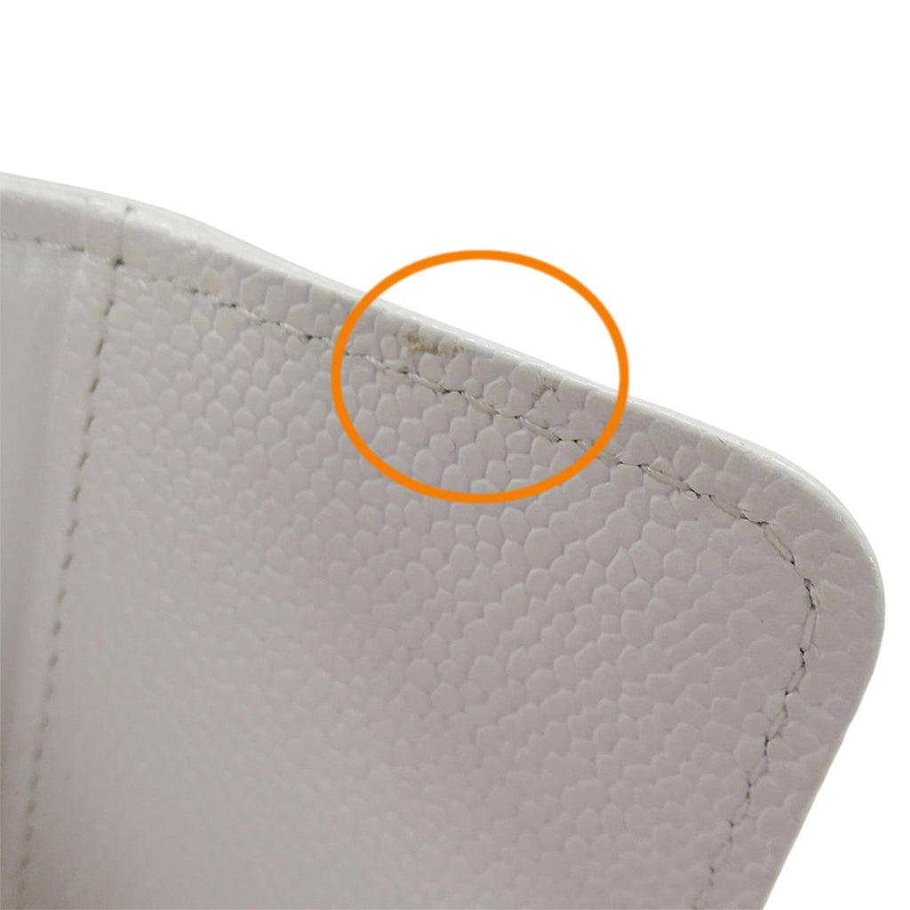 Chanel White Grained Calfskin Wallet (Tri-Fold)