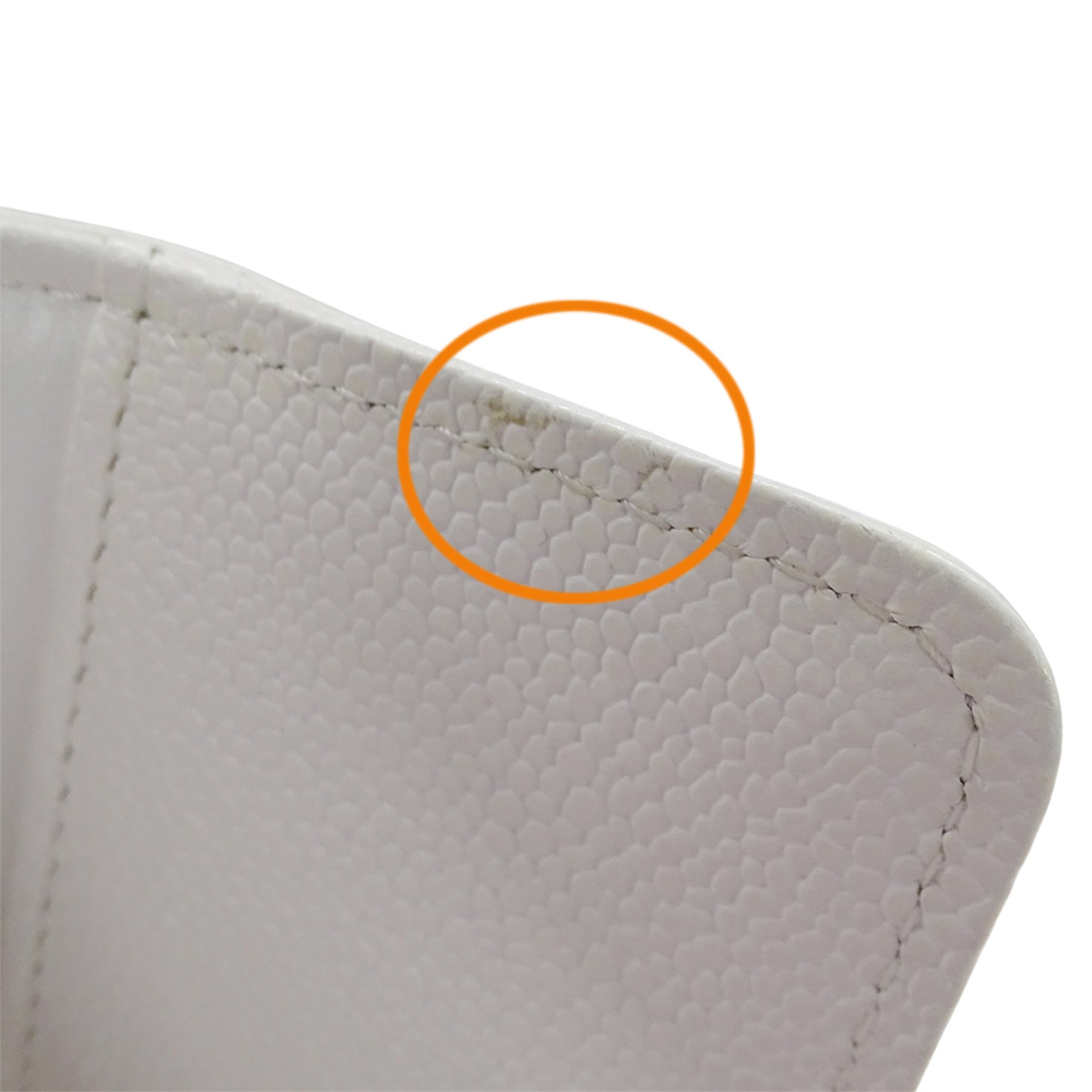 Chanel White Grained Calfskin Wallet (Tri-Fold)