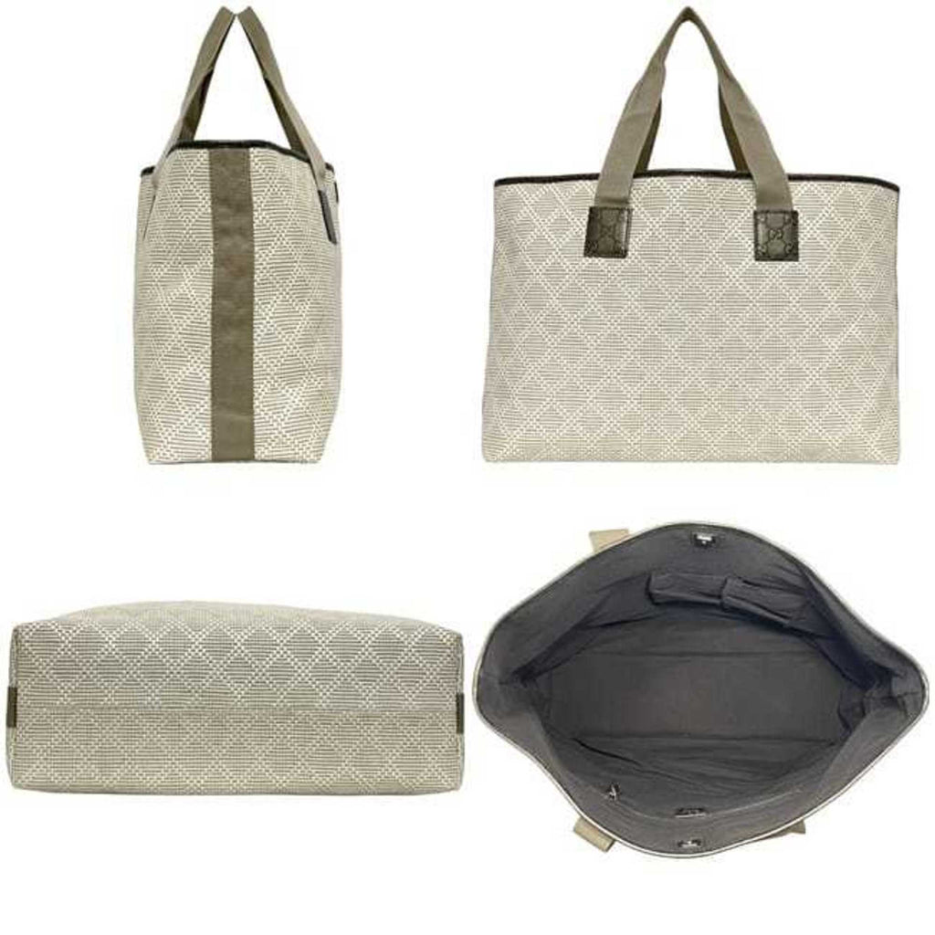 Gucci Beige White Pvc Leather Tote Bag (Pre-Owned)