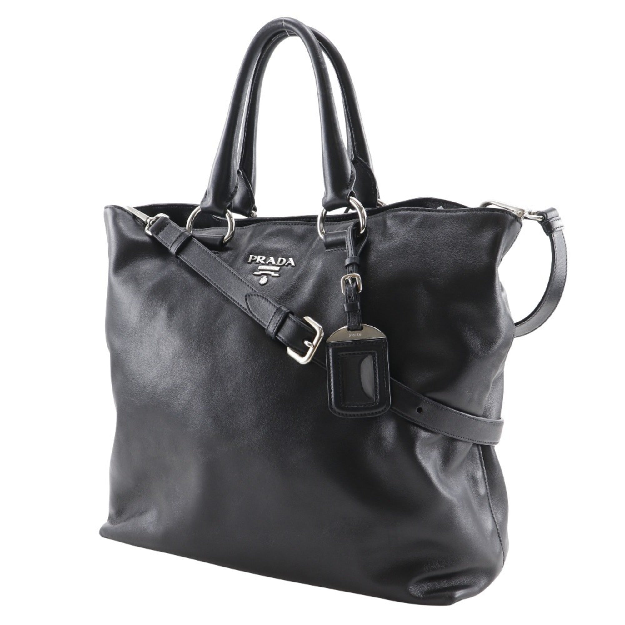 Prada Black Leather Tote Bag