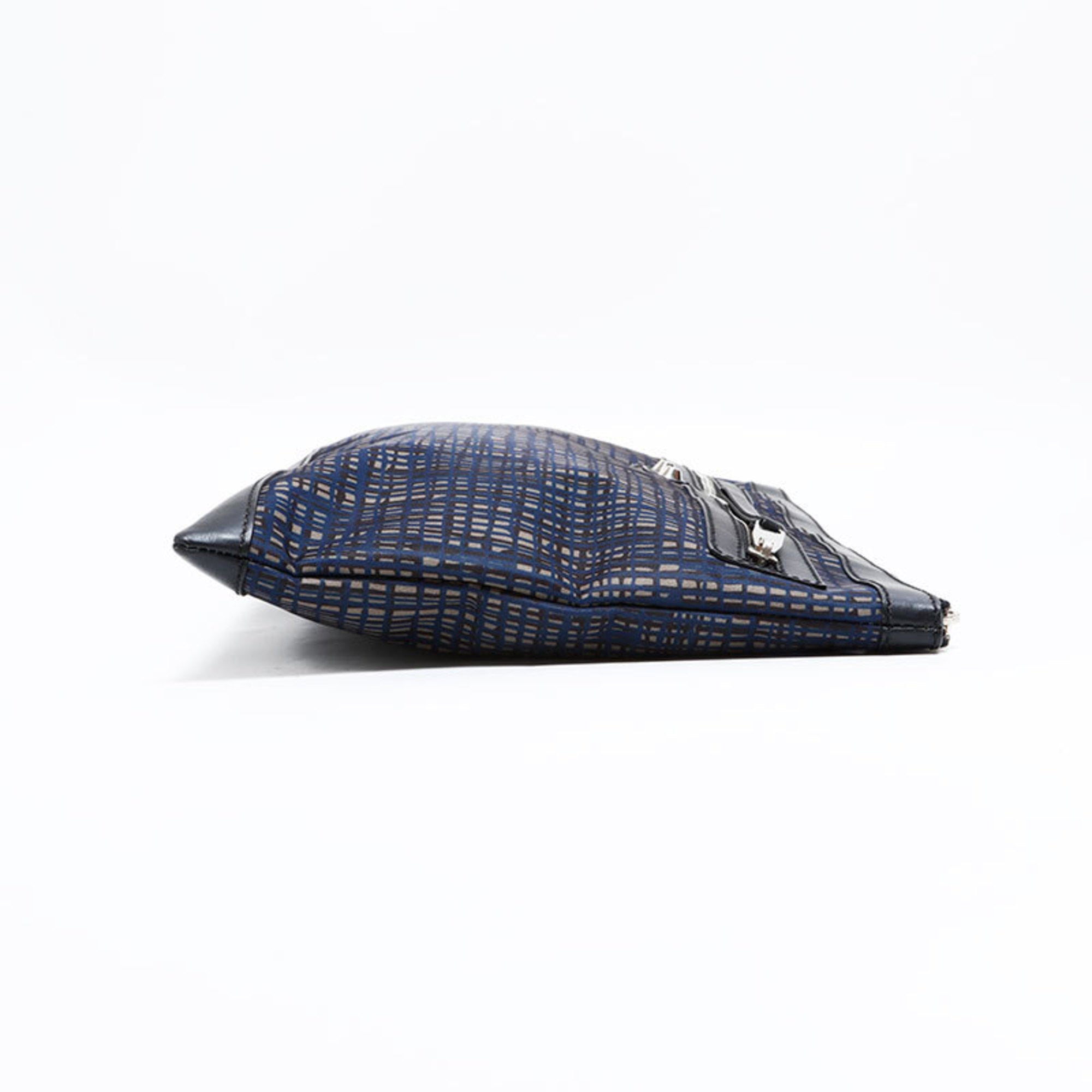 Balenciaga Navy Nylon Clutch