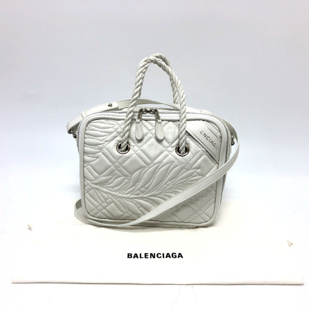 Balenciaga White Leather Hand