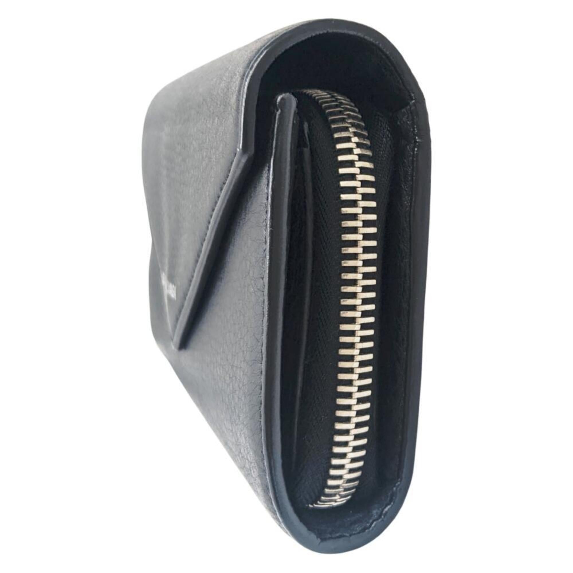 Balenciaga Black Leather Long Wallet (Bi-Fold)
