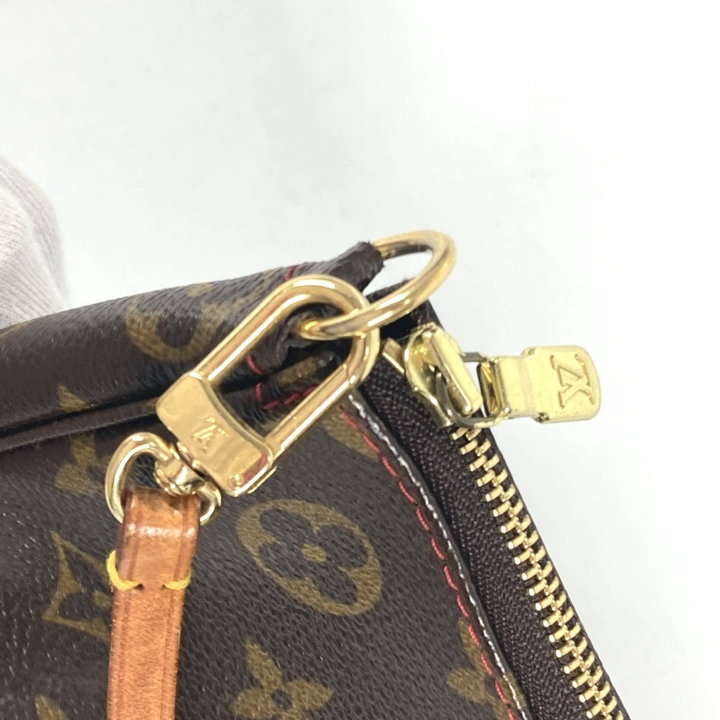Louis Vuitton Monogram Brown Monogram Cherry Red Color Pochette Pouch