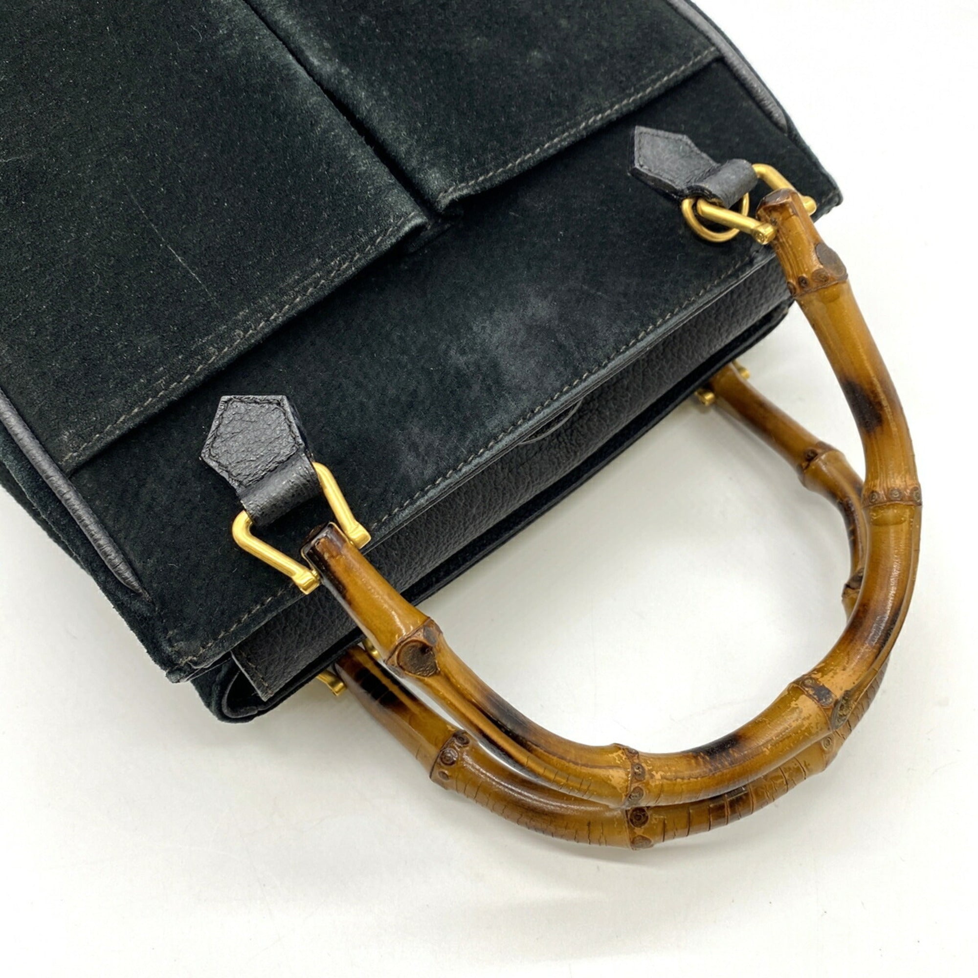 Gucci Black Suede Handbag (Pre-Owned)