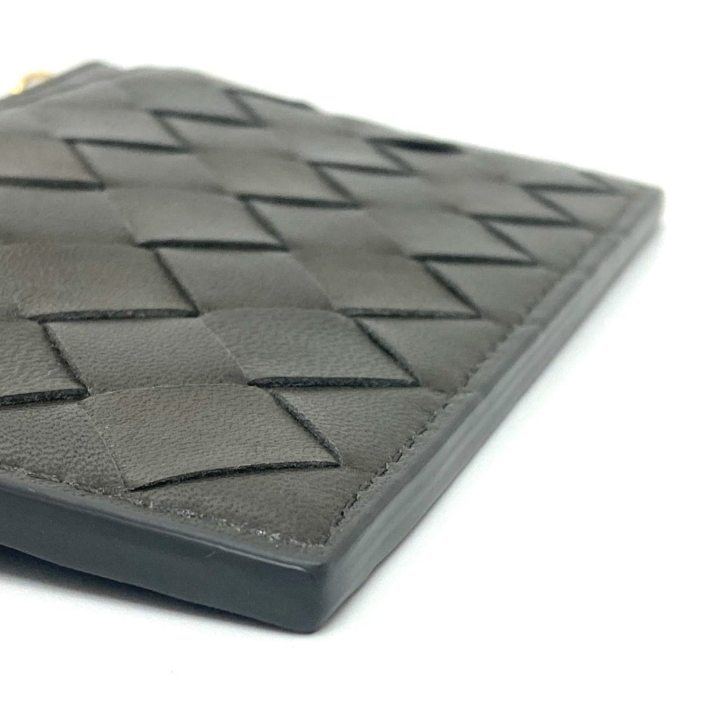 Bottega Veneta Khaki Leather Coin Purse/Coin Case