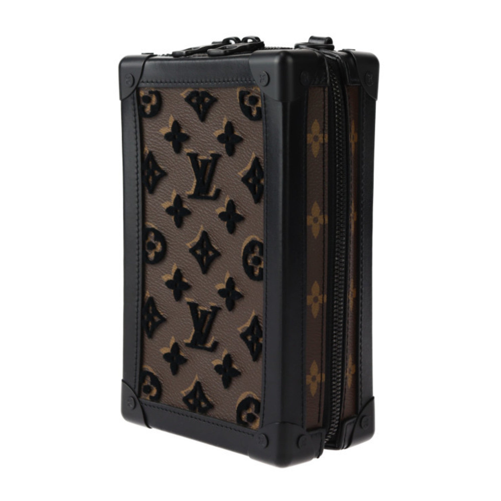 Louis Vuitton Black Brown Monogram Monogram Handbag Pochette Shoulder Bag