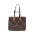 Louis Vuitton Beige Brown Coated Canvas Leather Tote Bag