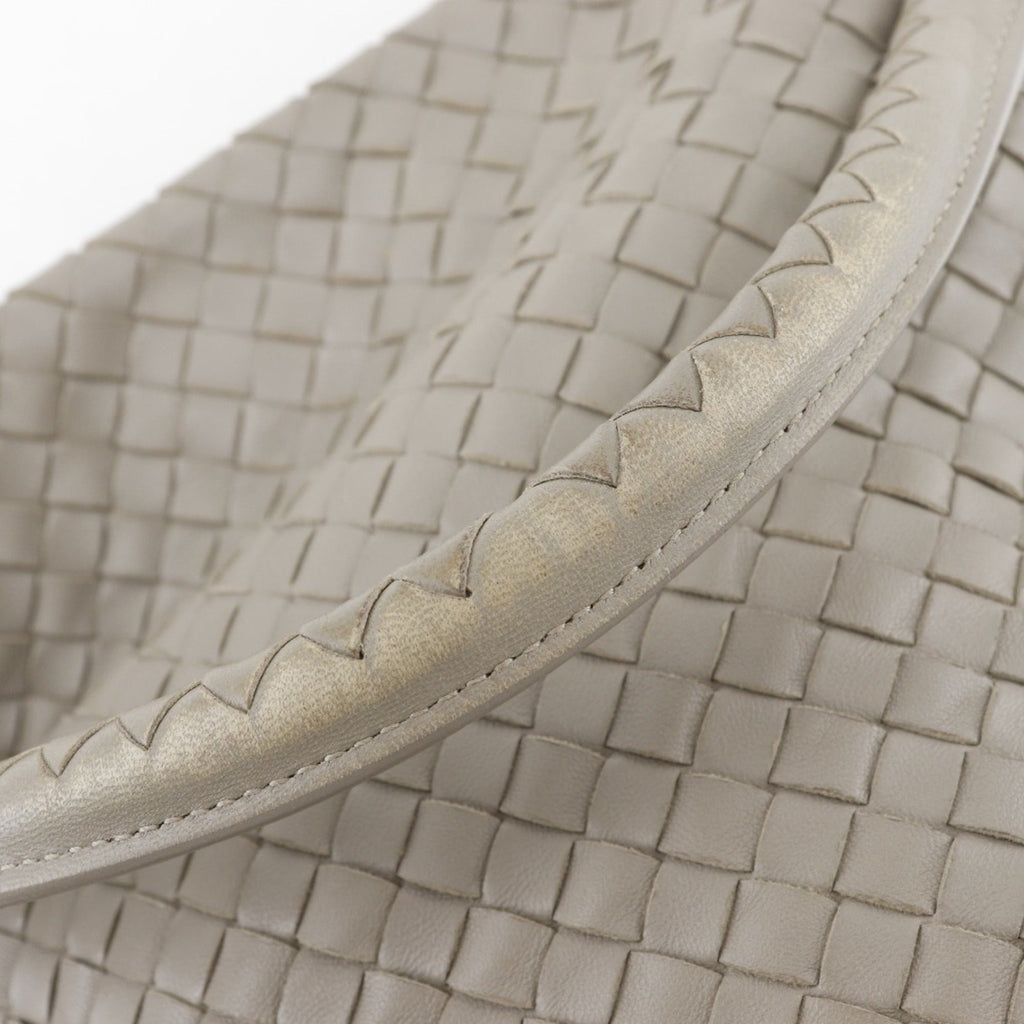 Bottega Veneta Gray Intrecciato Shoulder Bag