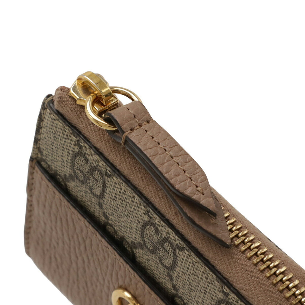 Gucci Gg Supreme Beige Pink Beige Gg Supreme Leather Coin Purse/Coin Case (Pre-Owned)