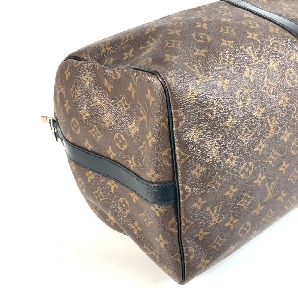 Louis Vuitton Monogram Macassar Black Brown Boston Bag Shoulder Bag