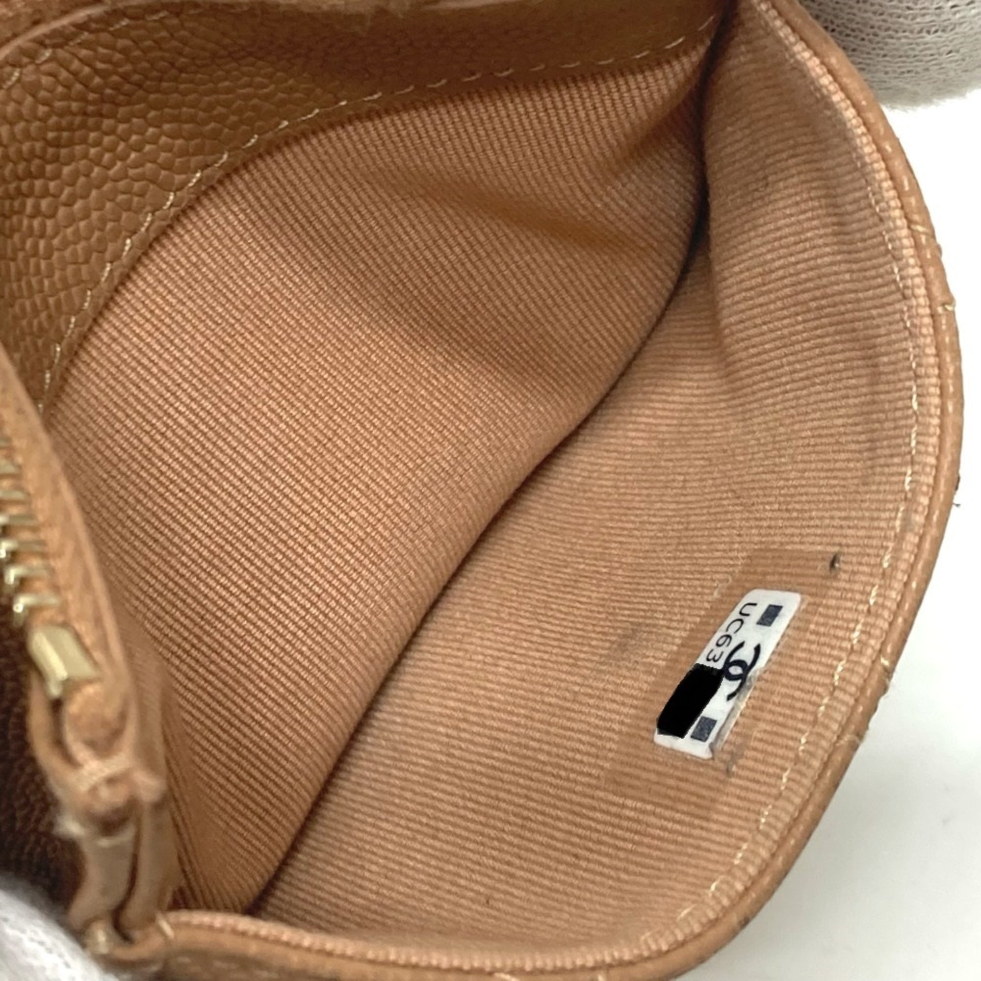 Chanel Beige Grained Calfskin Wallet (Bi-Fold)