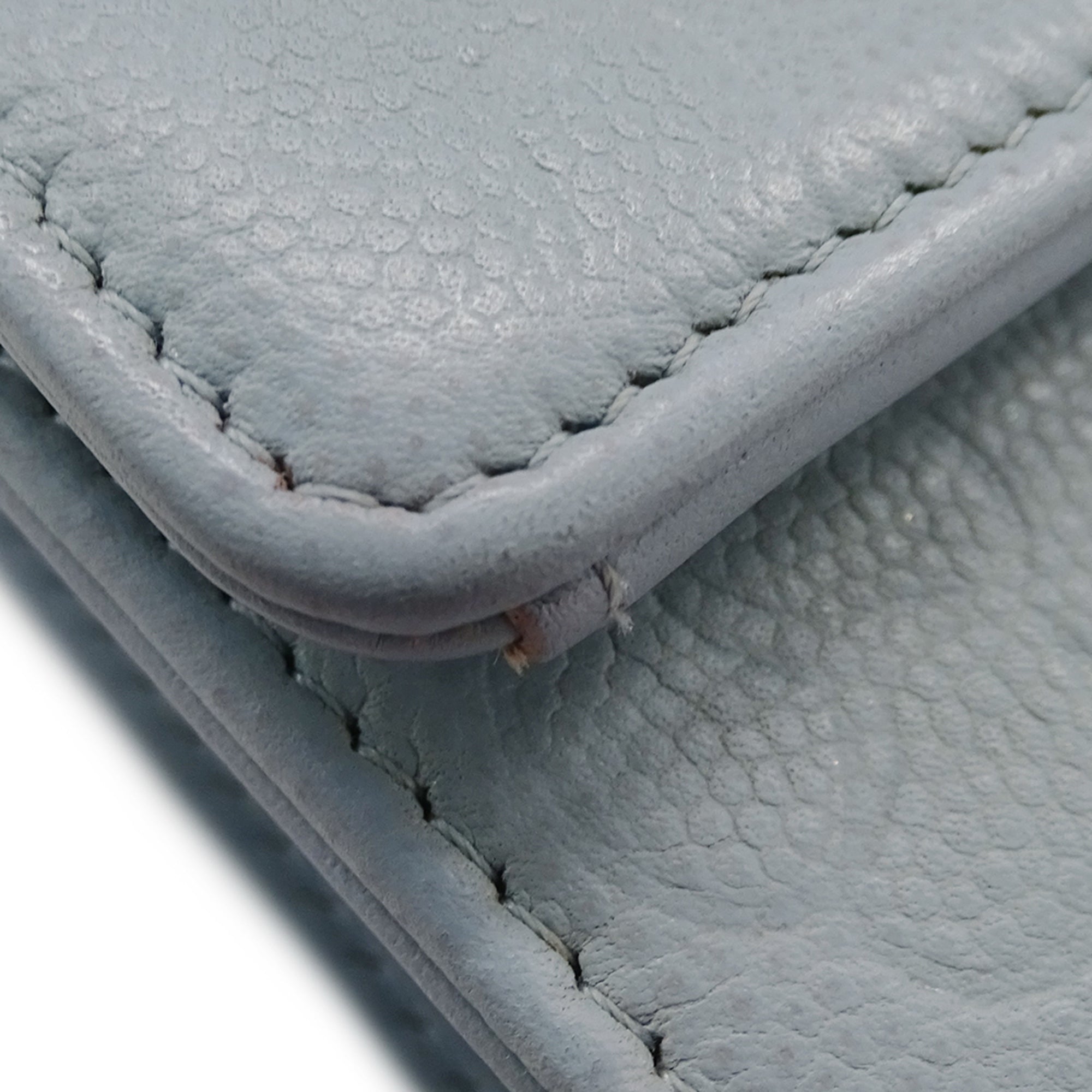 Chanel Light Blue Grained Calfskin Wallet (Tri-Fold)