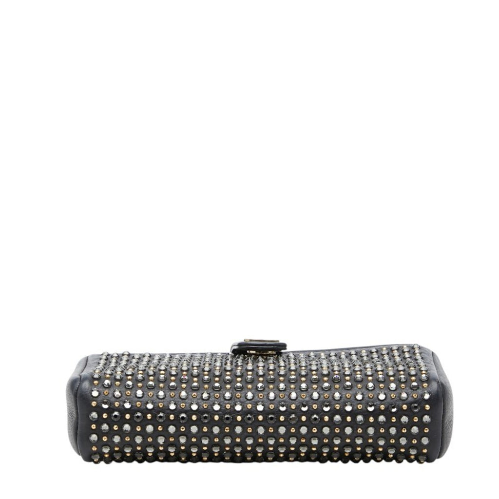 Chanel Black Leather Rhinestone Handbag