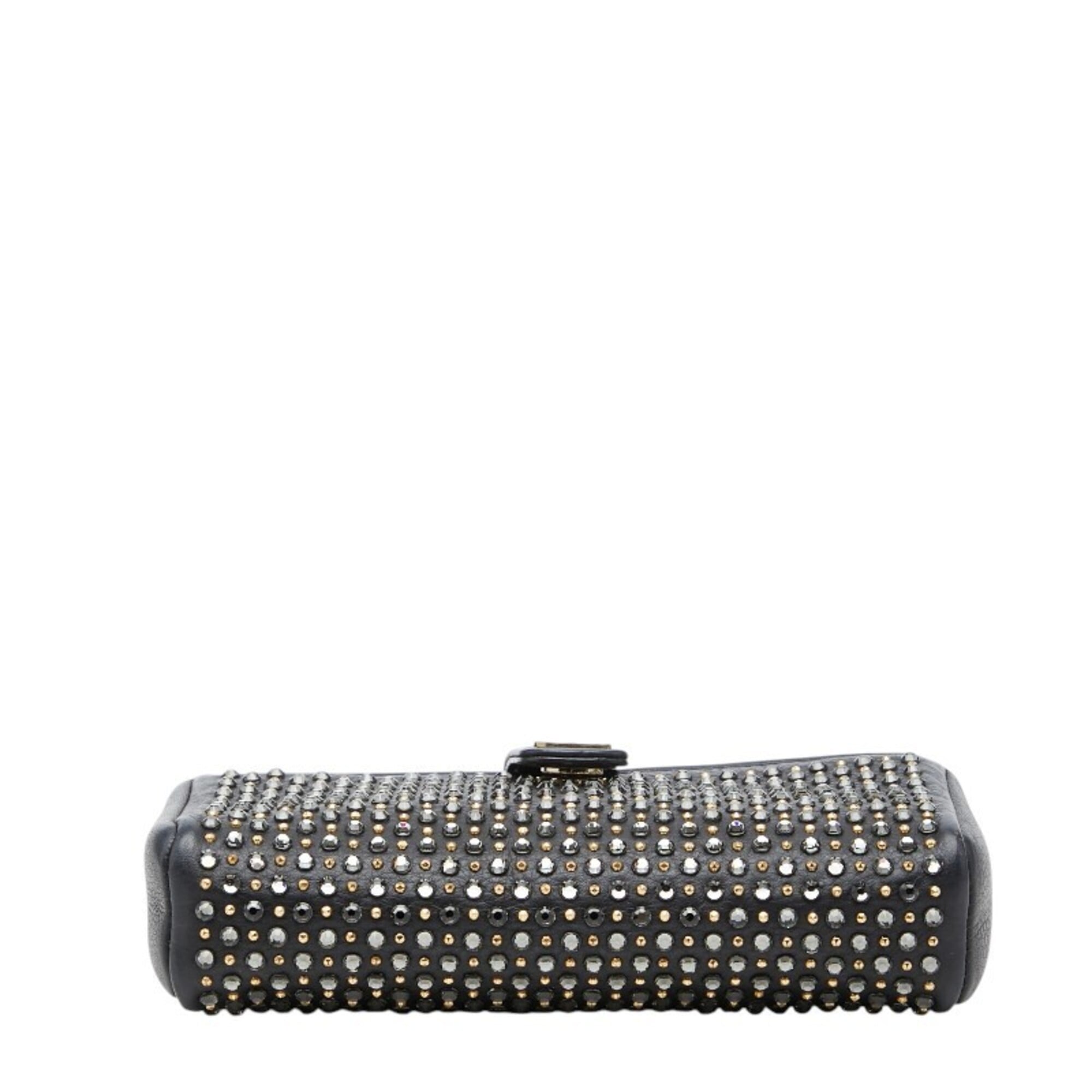 Chanel Black Leather Rhinestone Handbag