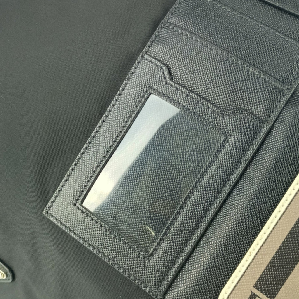 Prada Black Nylon Leather Messenger Bag Shoulder Bag