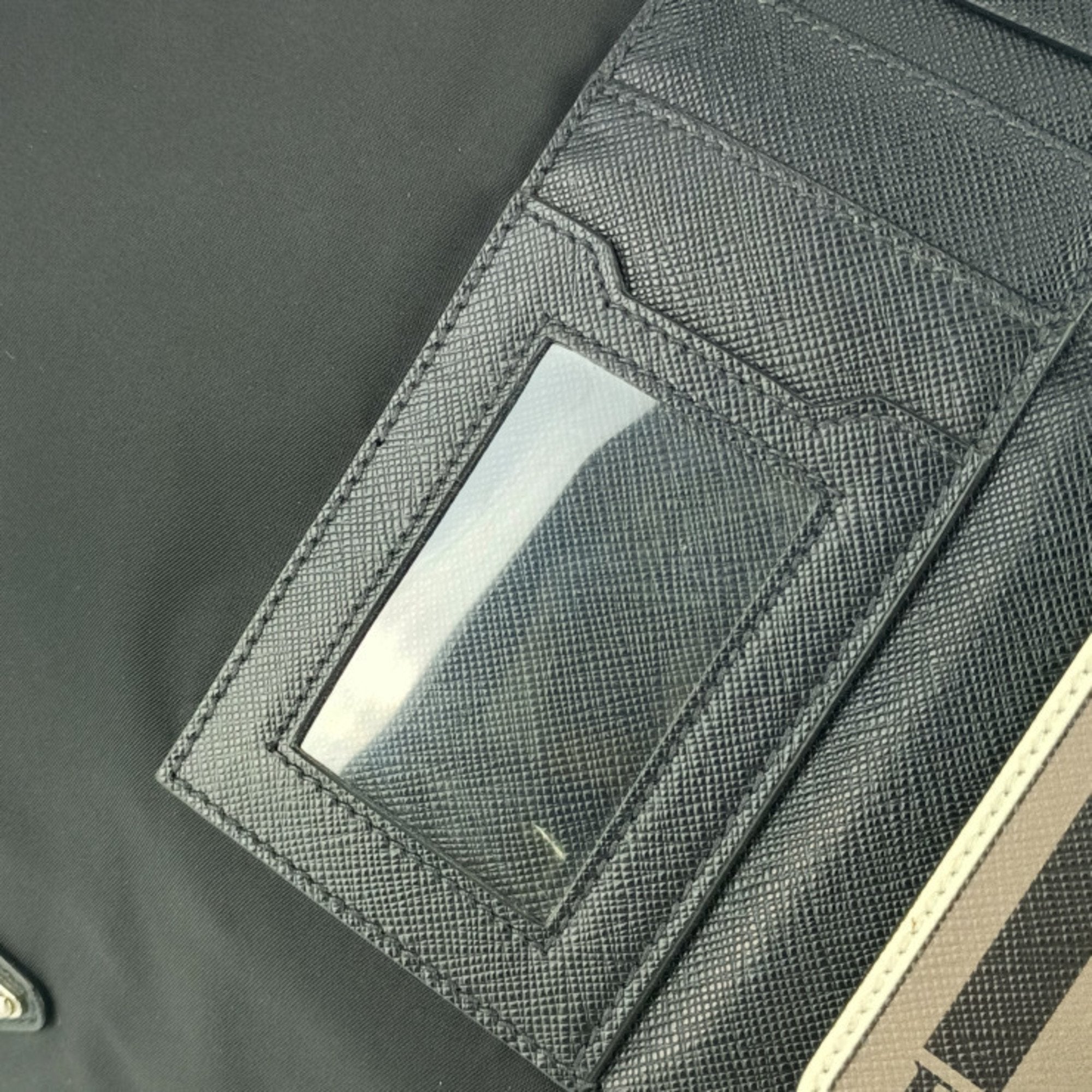 Prada Black Nylon Leather Messenger Bag Shoulder Bag