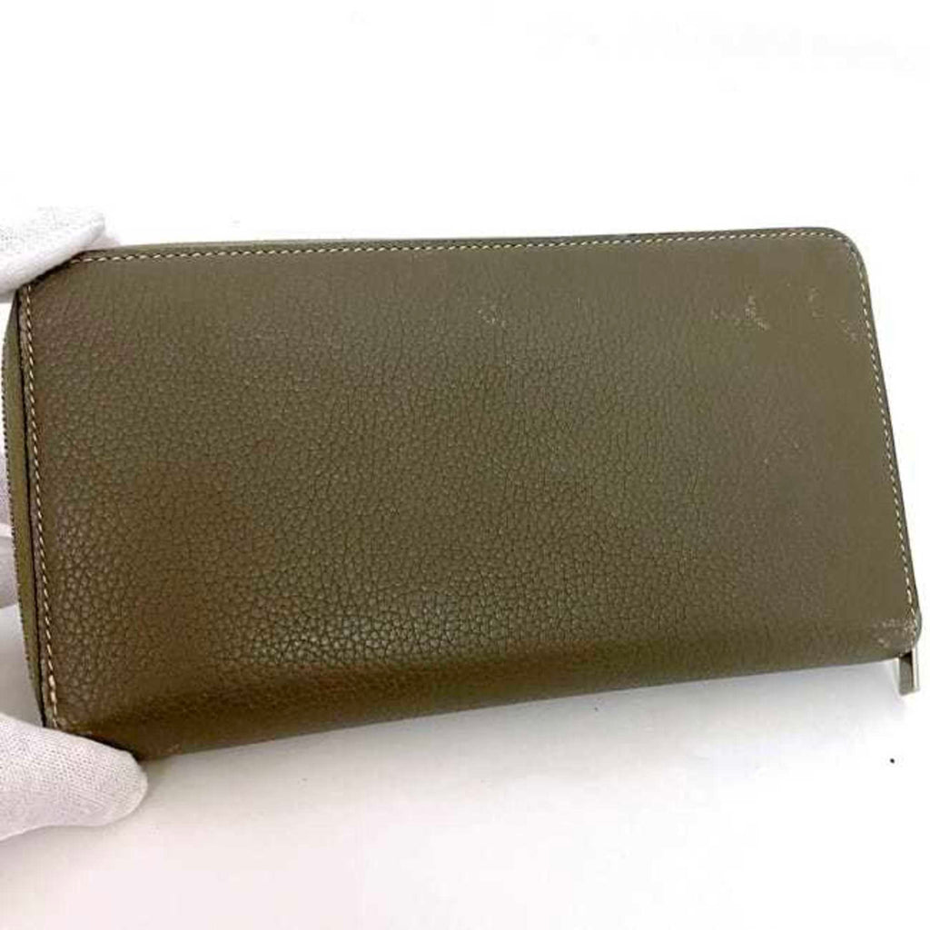 Celine Grayish Leather Long Wallet (Bi-Fold)