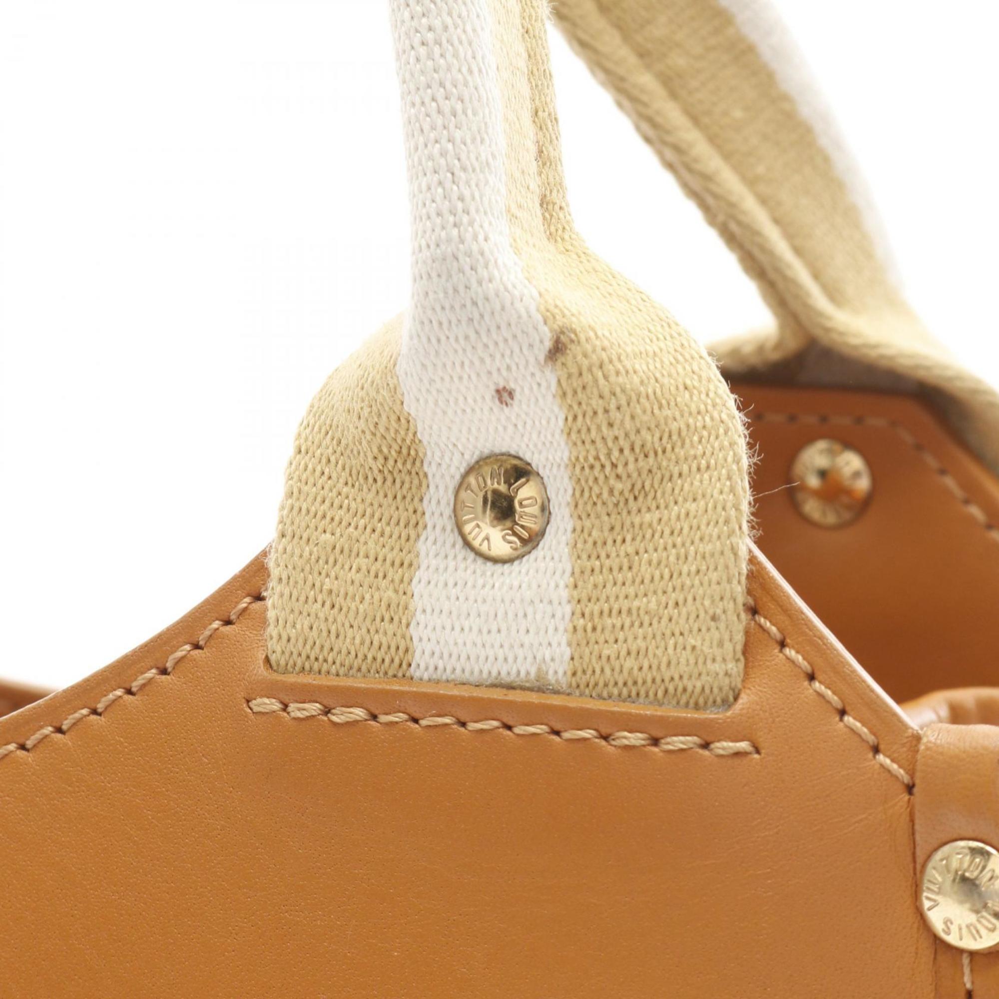 Louis Vuitton Beige Canvas Leather Handbag