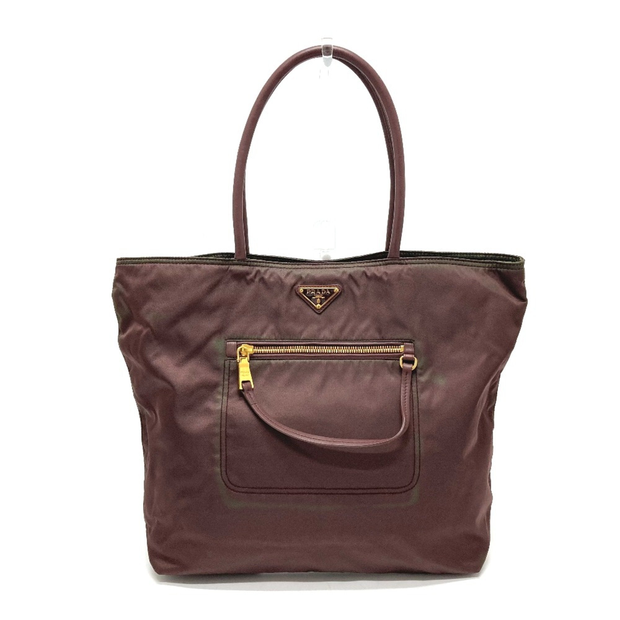 Prada Purple Leather Tote Bag
