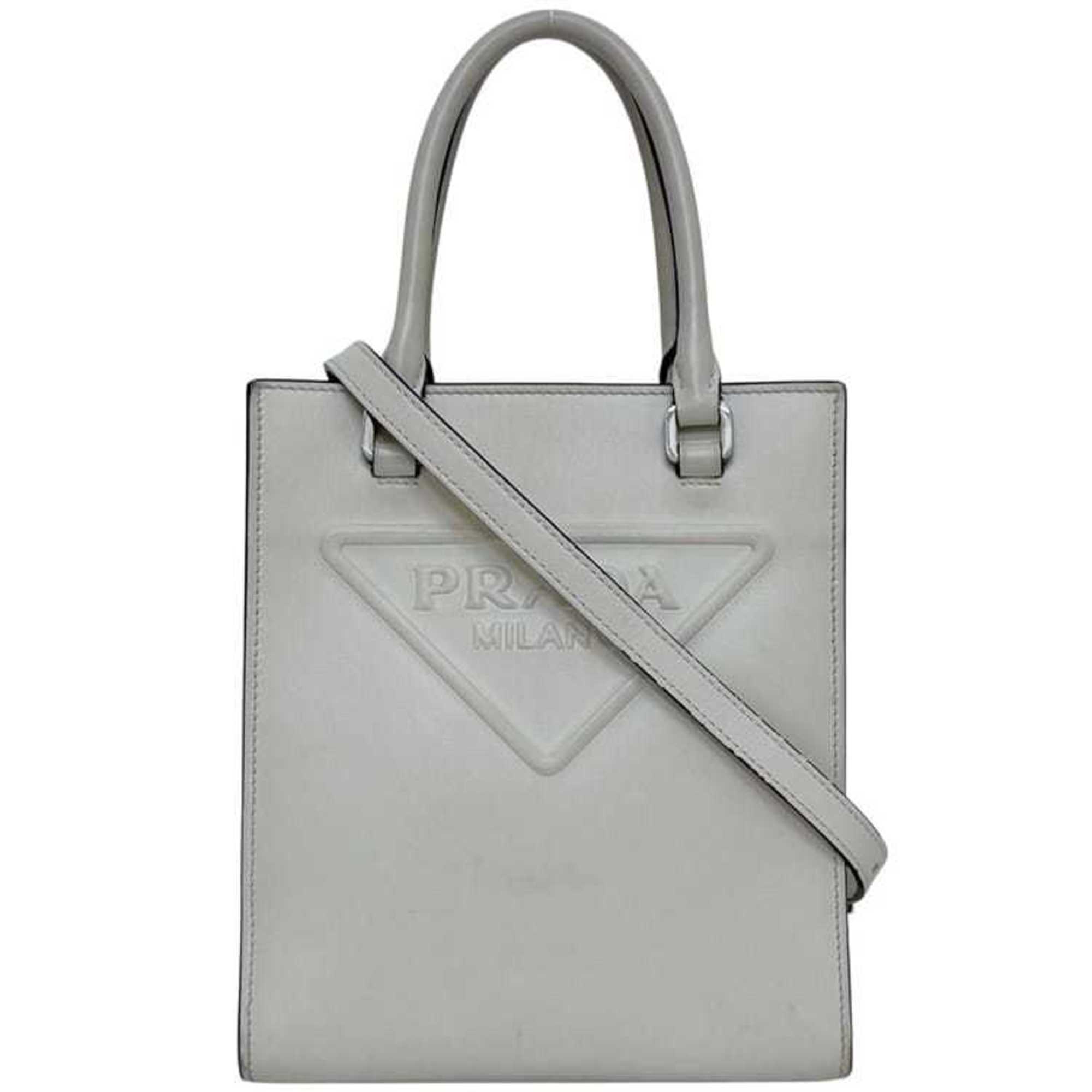 Prada Bianco White Leather Handbag