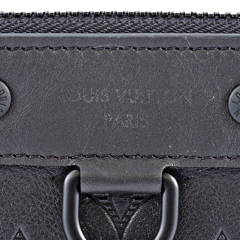 Louis Vuitton Black Monogram Shadow Clutch Bag Pochette